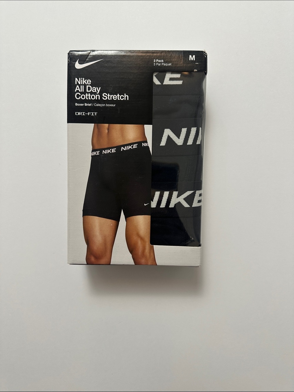 Nike Black Boxer Briefs with White Logo - 3 Pack